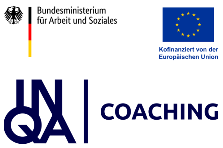 Förderer des INQA-Coachings Logo Bundesministerium für Arbeit und Soziales, kofinanziert von der Europäischen Union und Logo INQA-Coaching